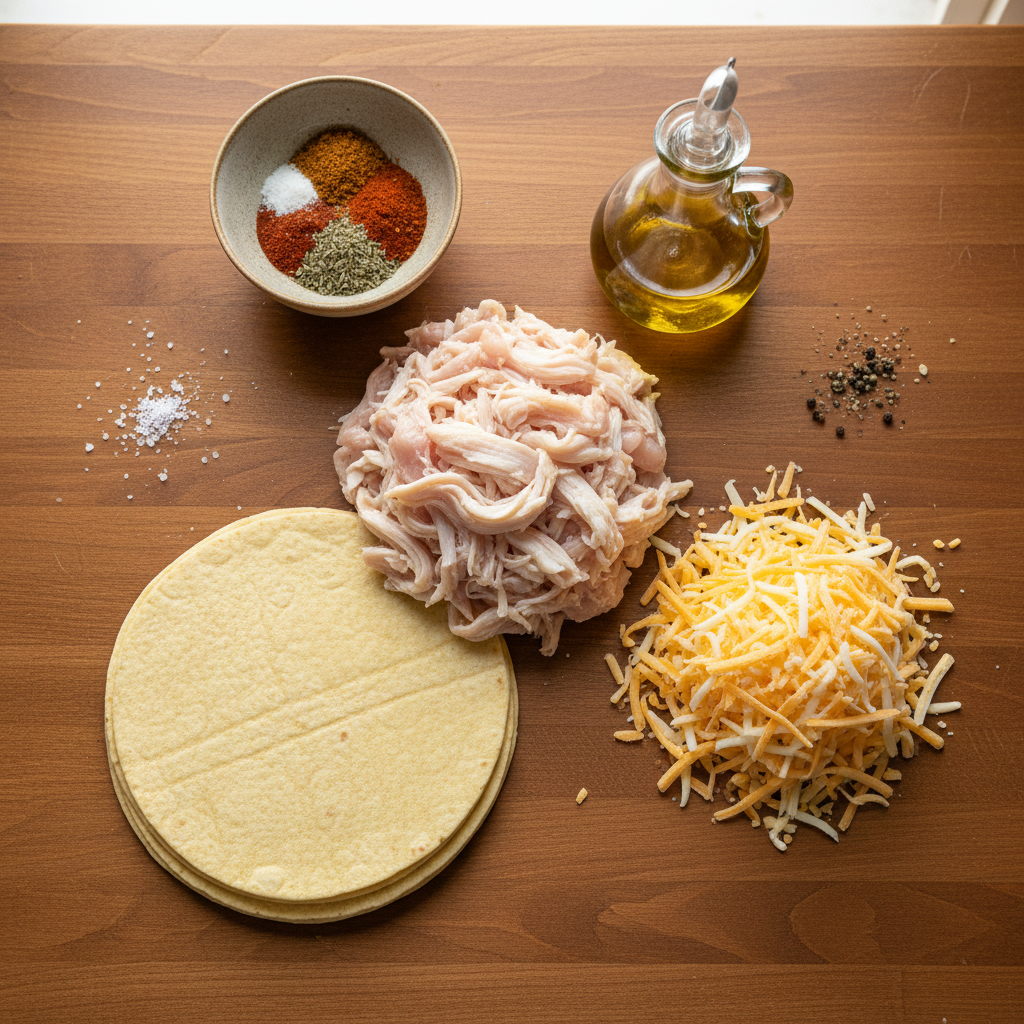 Ingredients for baked chicken tacos