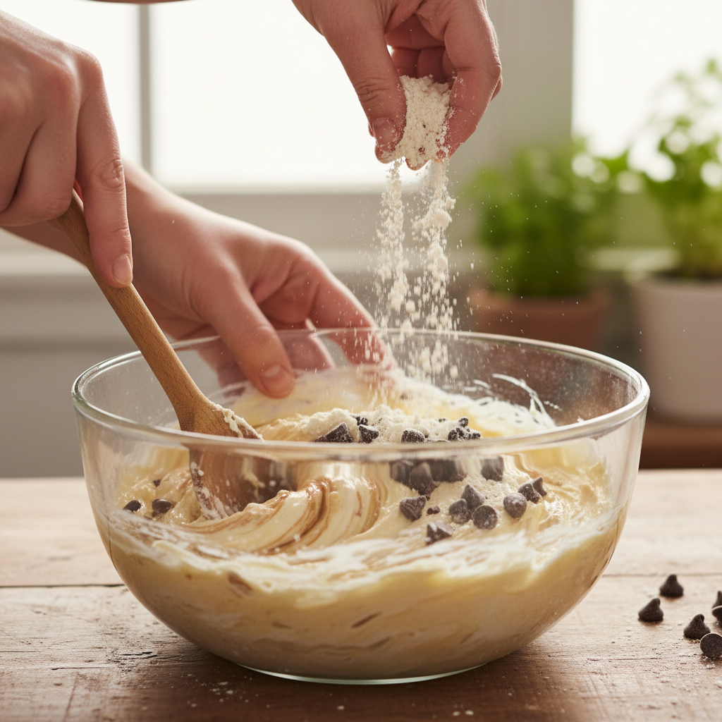 Step-by-step making edible cookie dough
