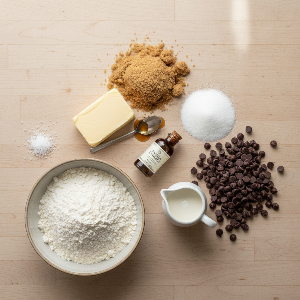 Ingredients for edible cookie dough