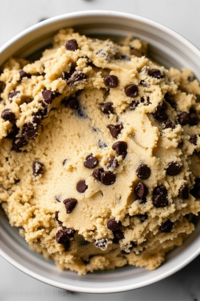Edible cookie dough in a bowl