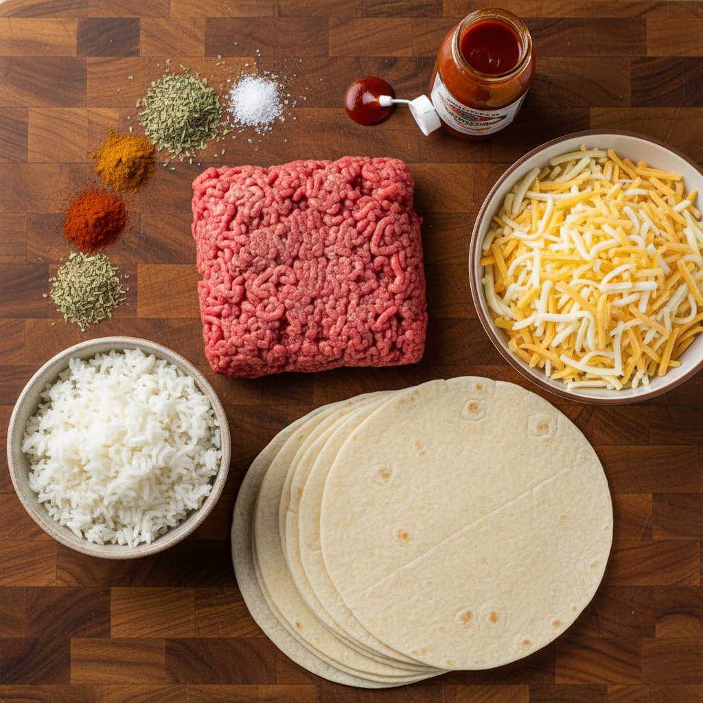 Ingredients for Grilled Cheese Burrito
