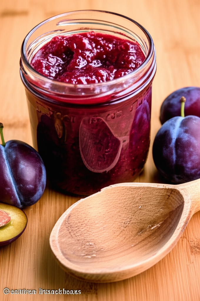 Home made plum jam in jars
