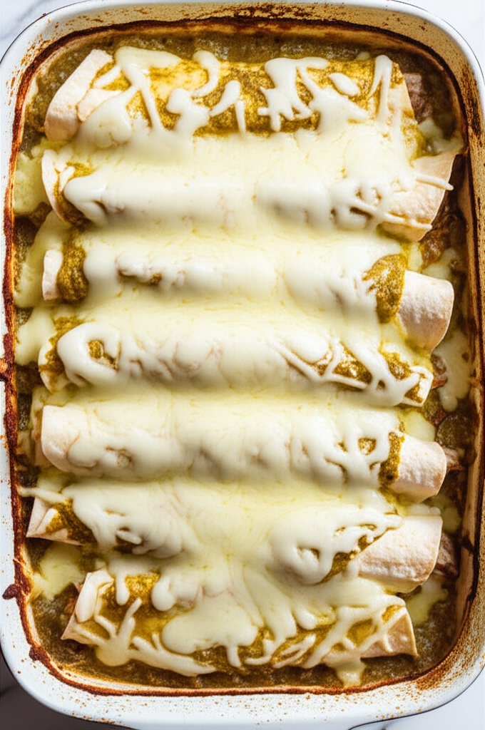 Rotisserie chicken enchiladas being served
