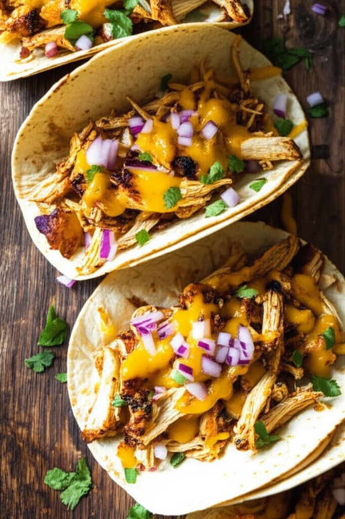 Easy Rotisserie Chicken Tacos on a plate