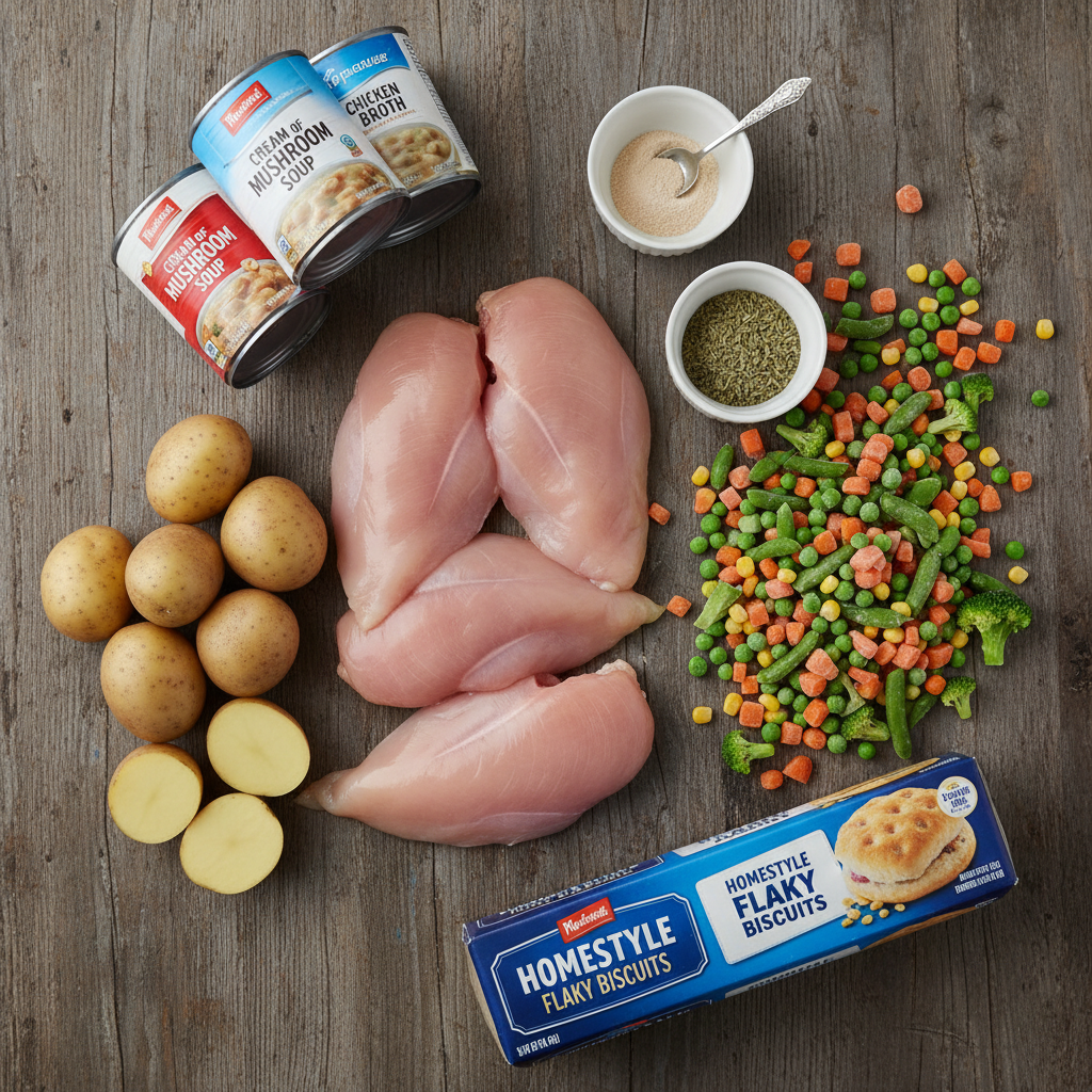 Ingredients for Slow Cooker Chicken Pot Pie
