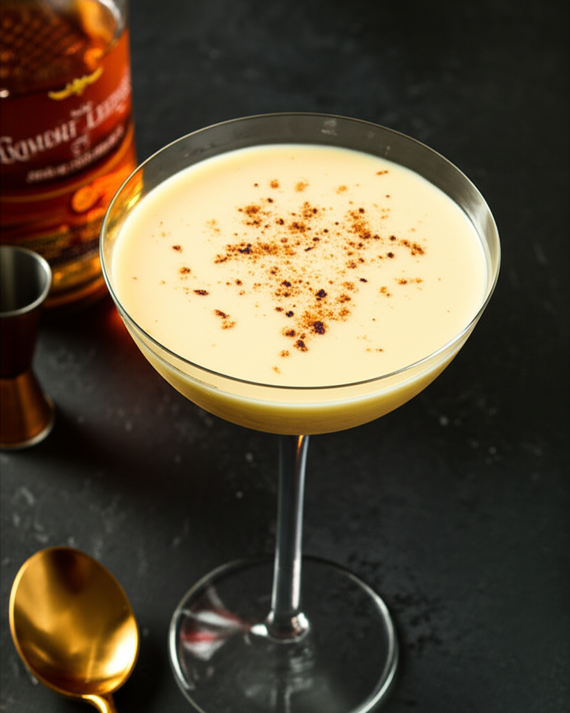 Festive Eggnog Brandy Alexander cocktail