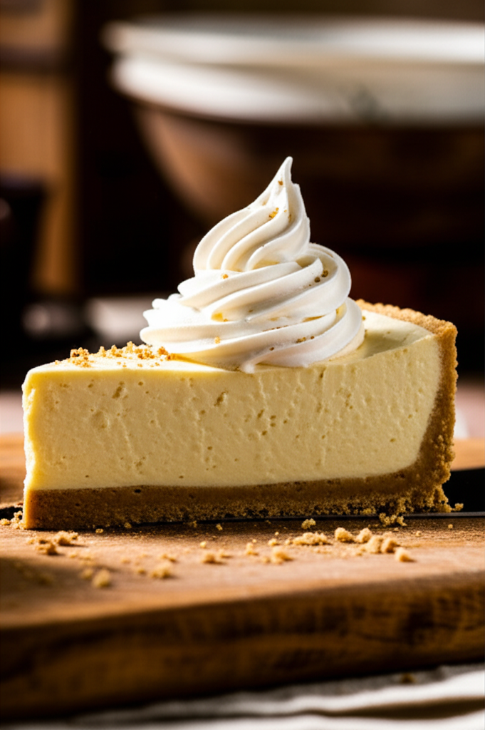 Eggnog Cheesecake on table