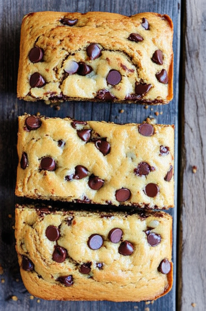Chocolate chip banana bars soft and moist