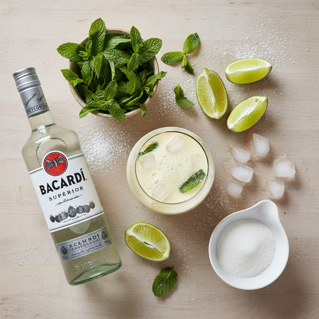 Ingredients needed for Eggnog Mojito