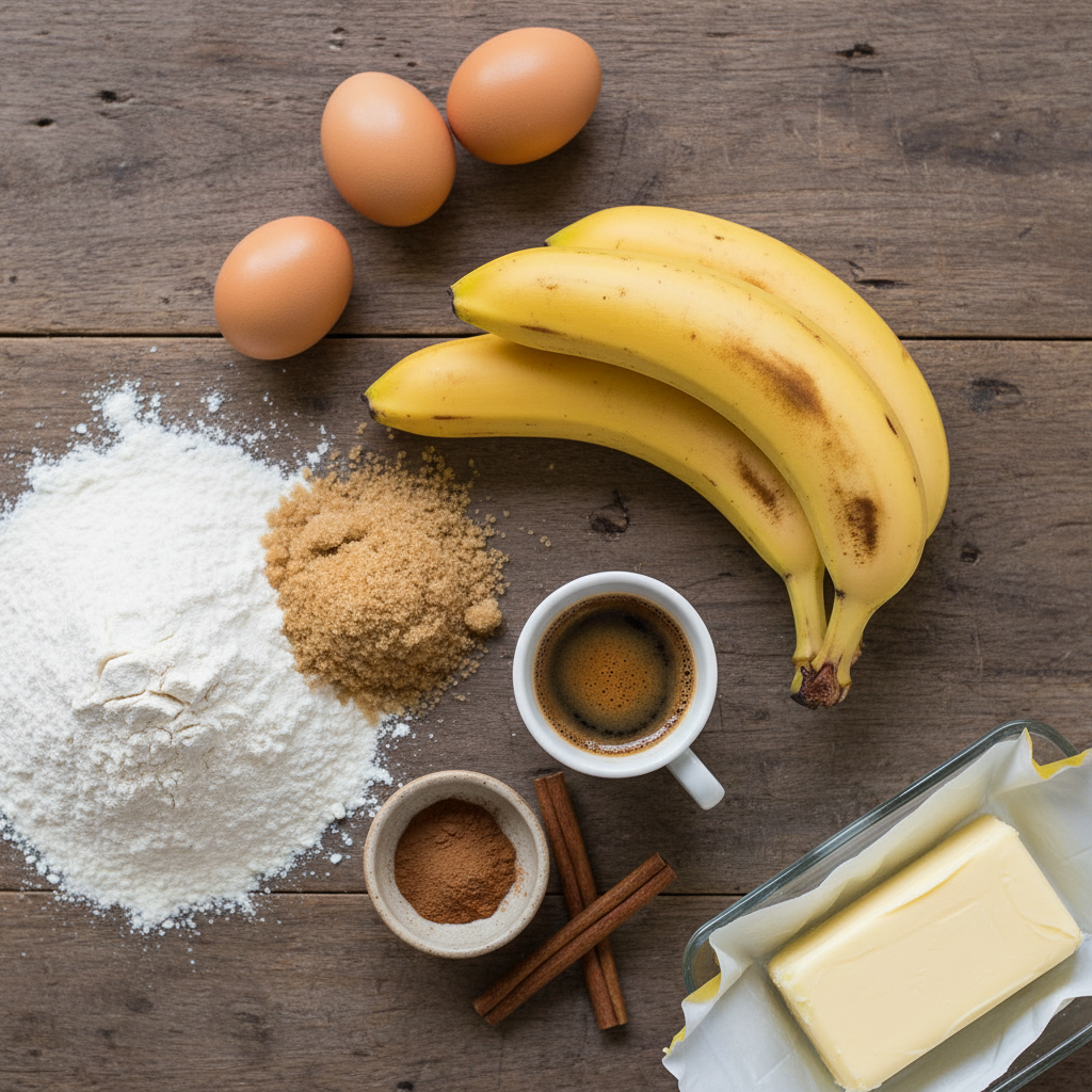 Ingredients for Espresso Banana Bread
