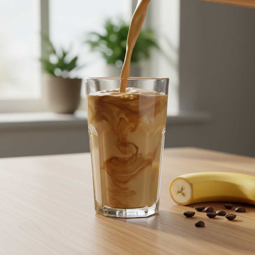 Enjoying the Espresso Banana Freeze smoothie