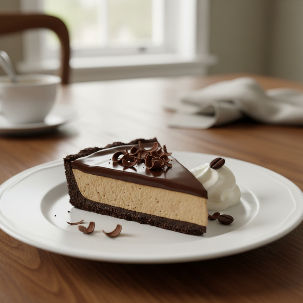 Ganache topping on Espresso Martini Tart