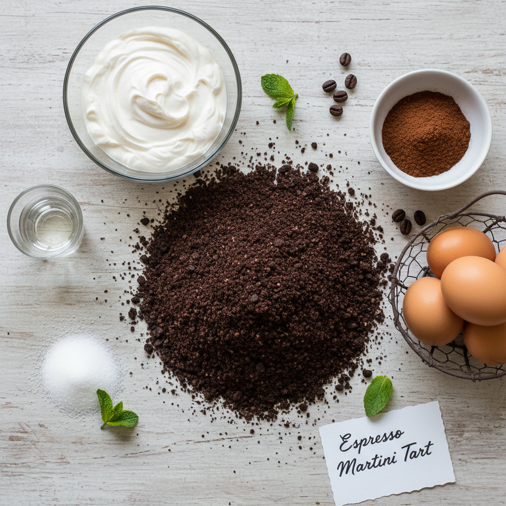 Ingredients for Espresso Martini Tart