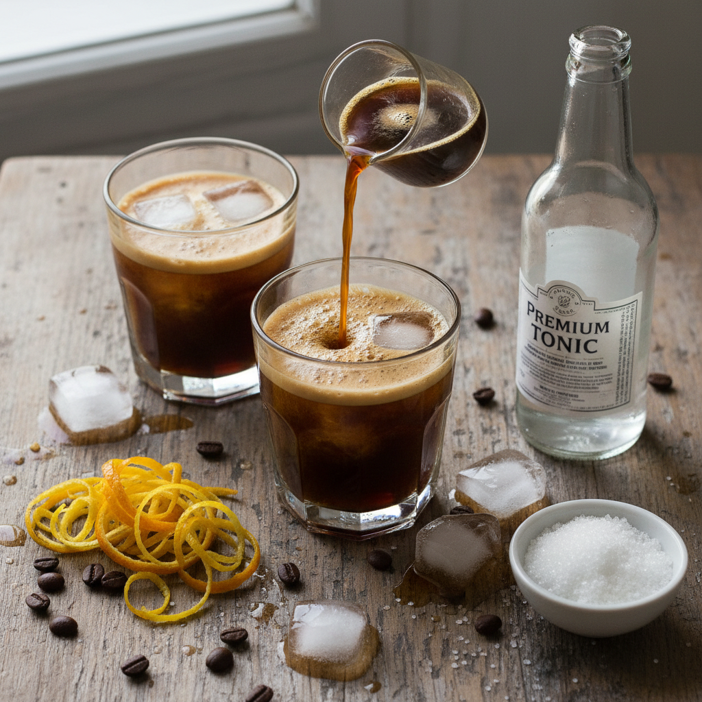 Ingredients for Espresso Tonic Frappe