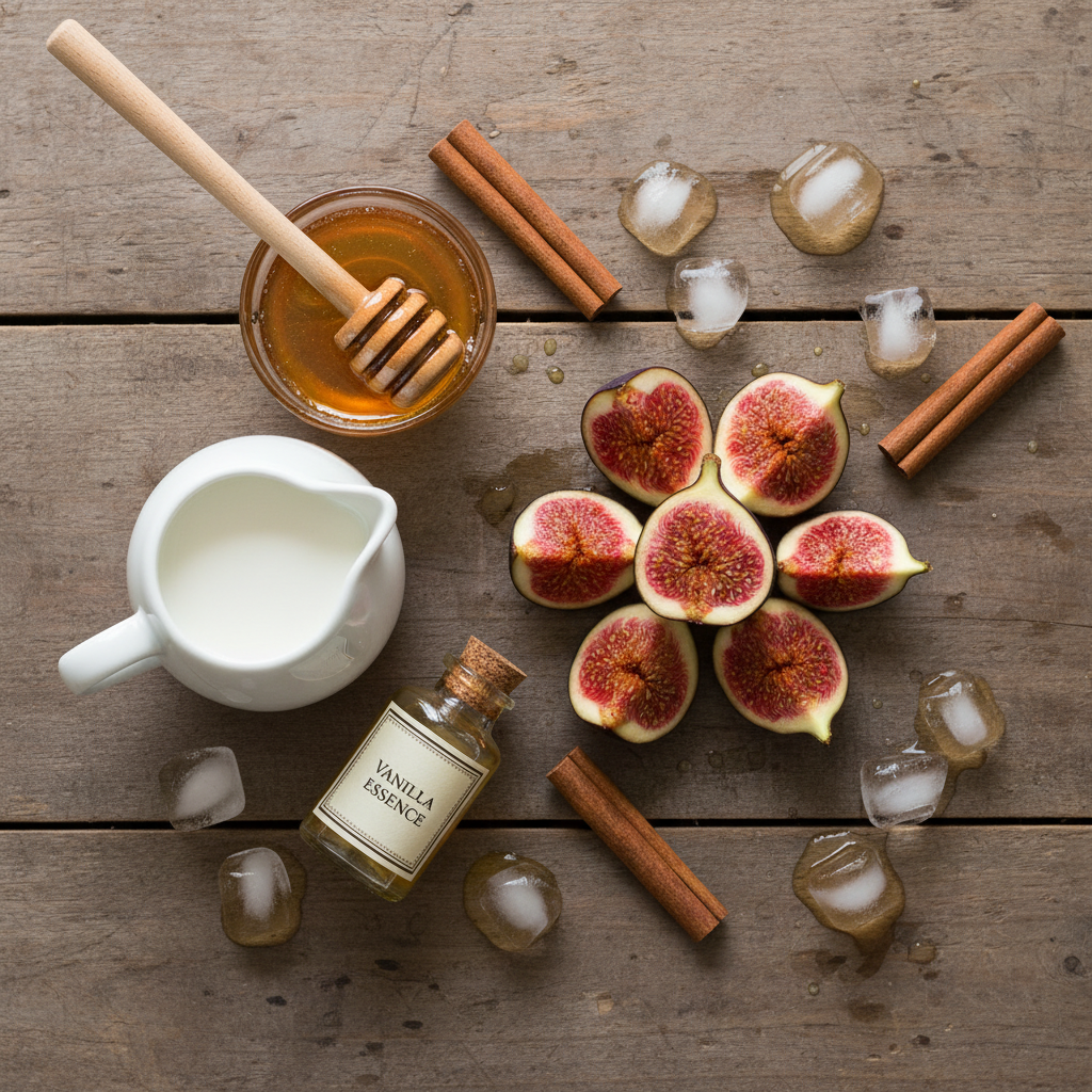 Ingredients for Fig Vanilla Milk Tea