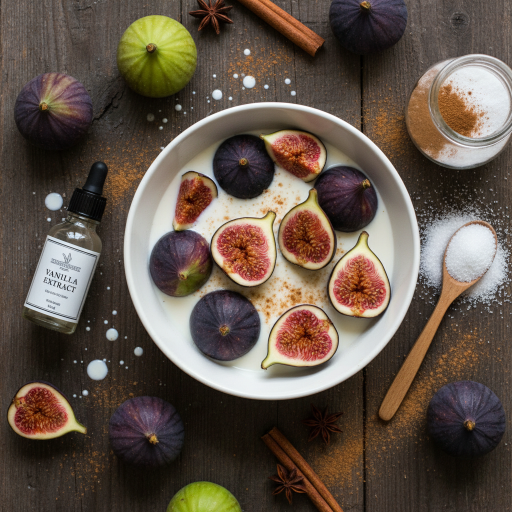 Ingredients for Fig Vanilla Milk Tea recipe