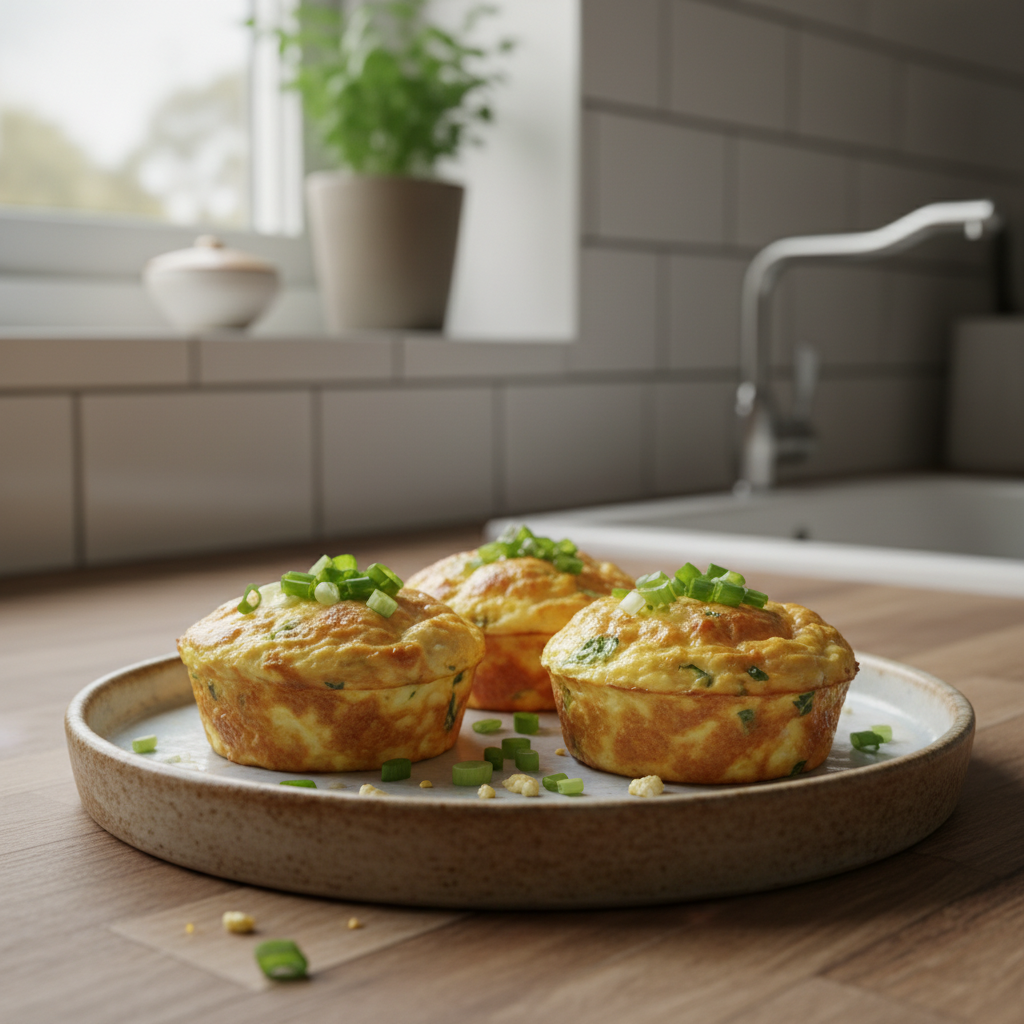 Egg muffins with cottage cheese ready to serve