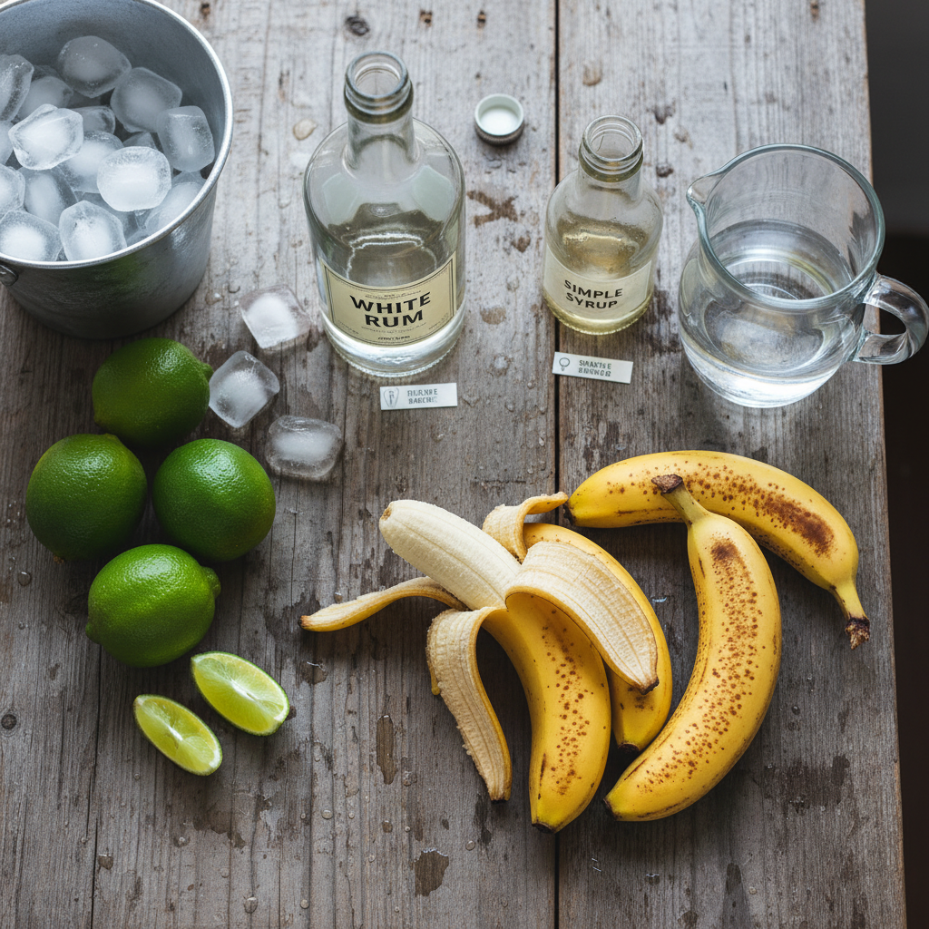 Ingredients for Frozen Banana Daiquiri