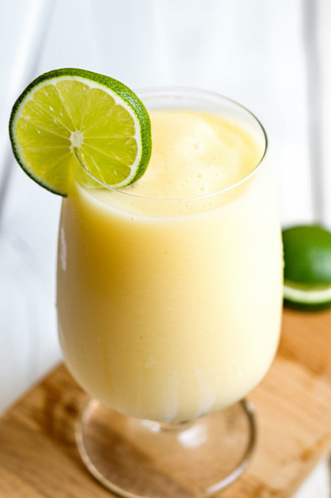 Frozen Banana Daiquiri glass with garnish