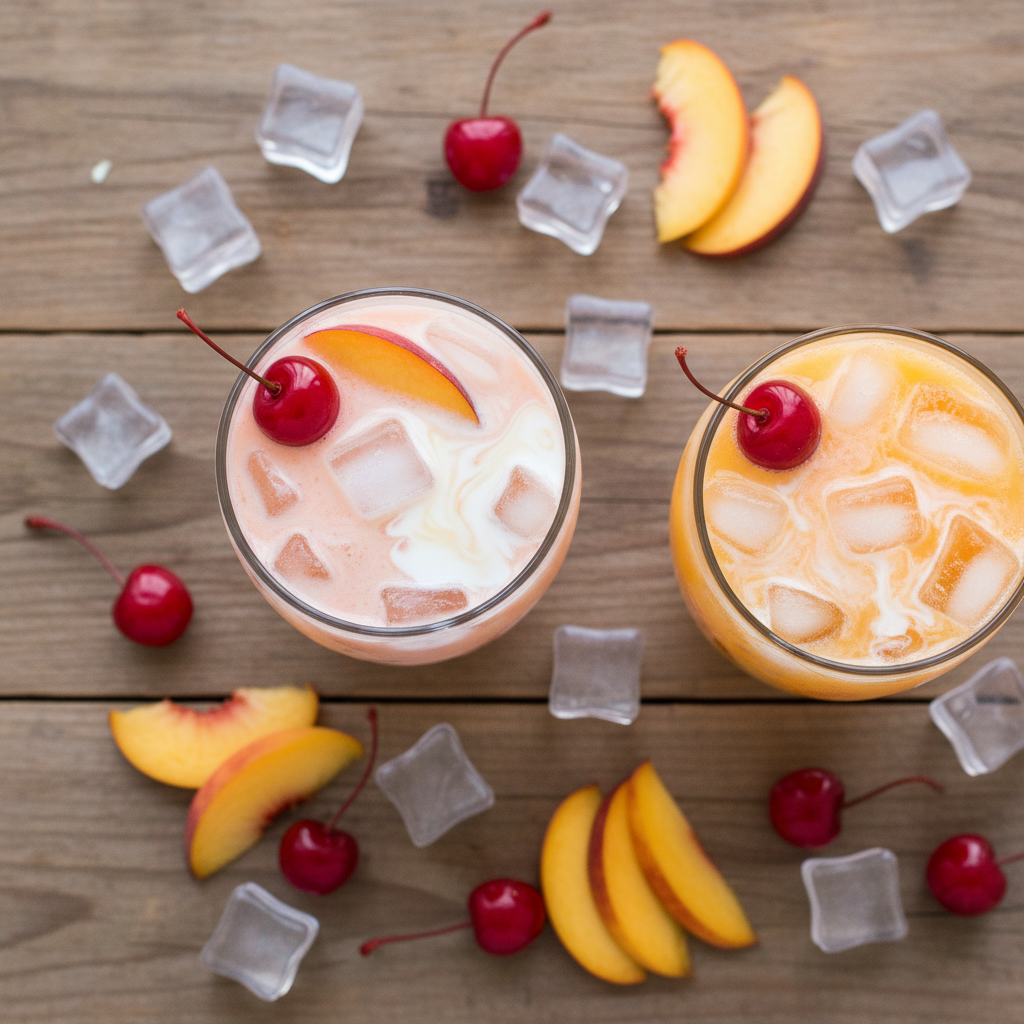 Ingredients and tools for Fuzzy Sunset Dirty Soda