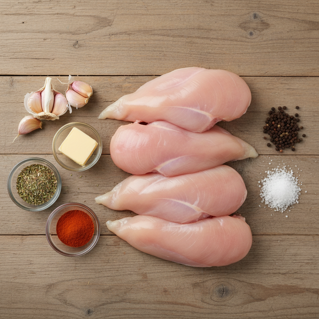 Ingredients for Garlic Butter Baked Chicken