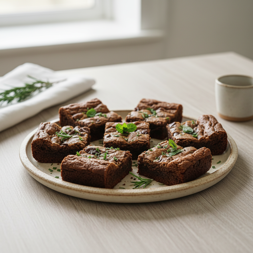 Baked chocolate chip cookie brownies cooling