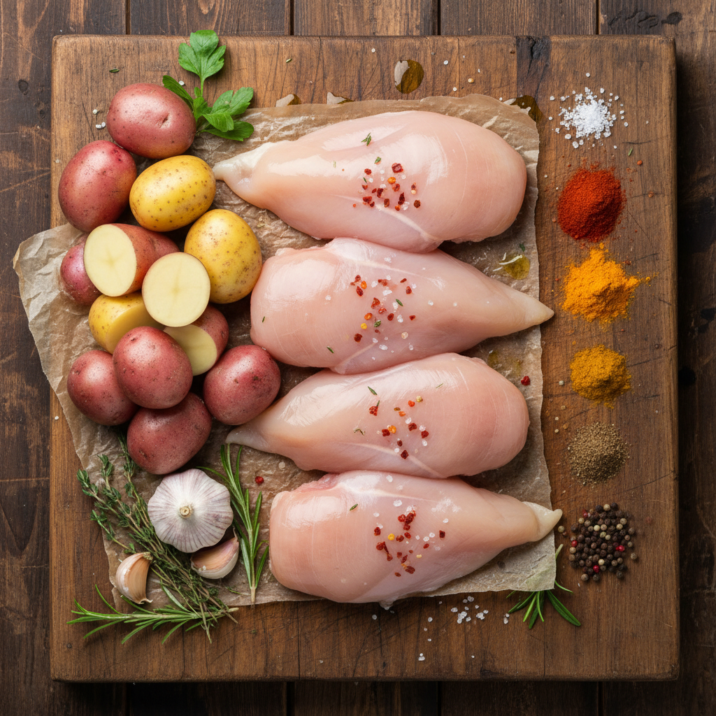 Ingredients for Garlic Butter Baked Chicken Breast
