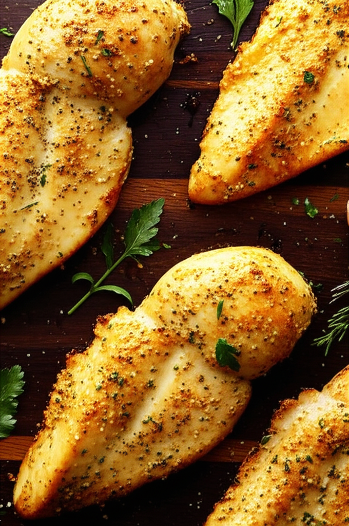 Garlic Butter Baked Chicken Breast plated