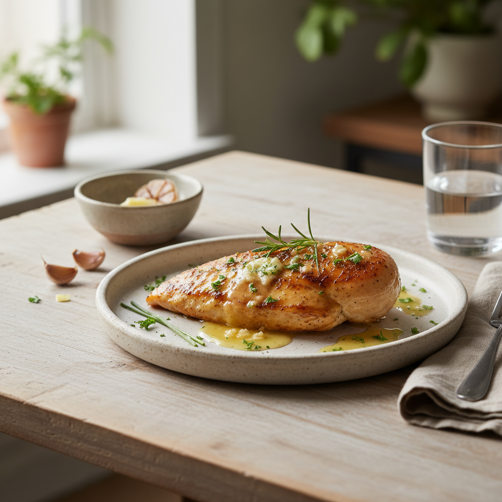 Garlic Butter Chicken Served with Sides