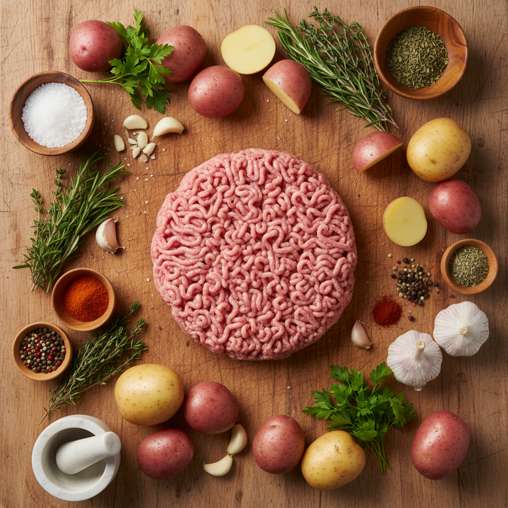 Ingredients for Garlic Butter Ground Turkey Rice Bowls