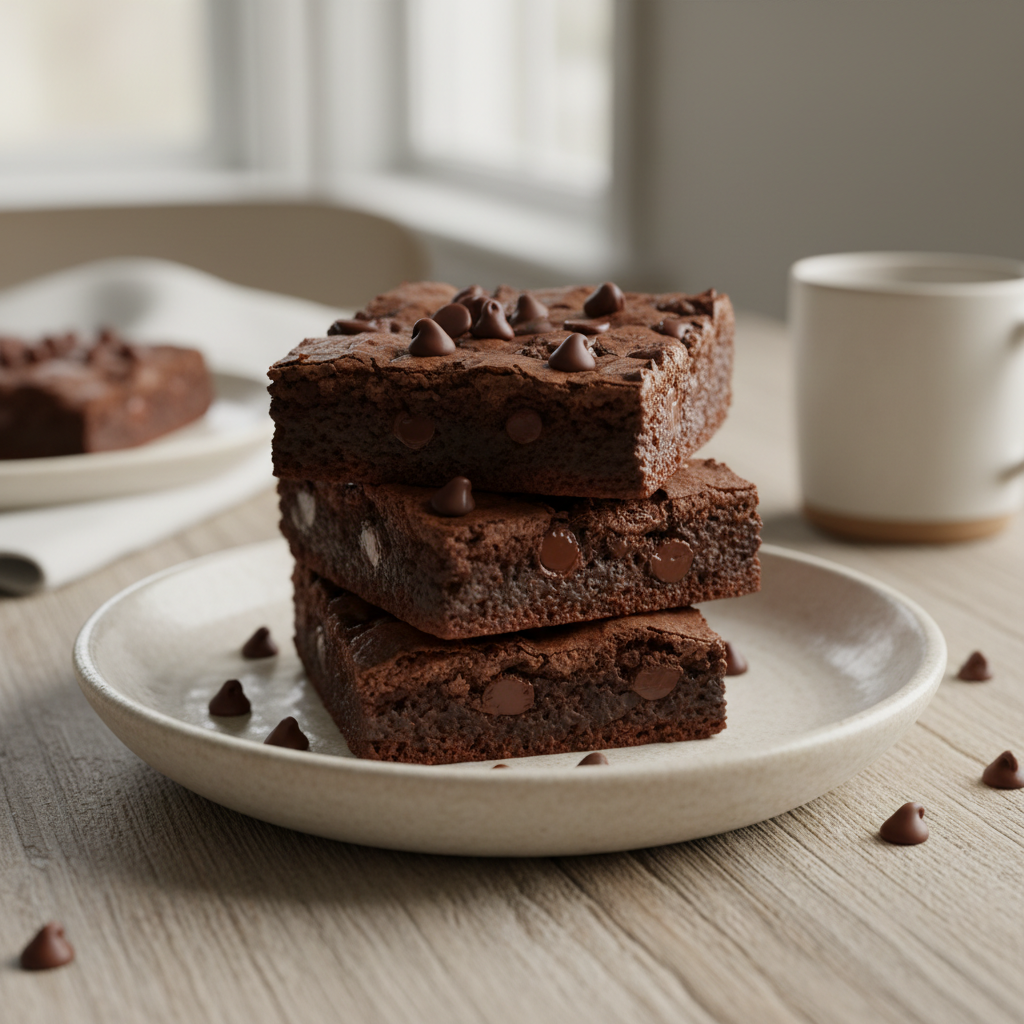 Delicious Chocolate Chip Cookie Brownies served with ice cream