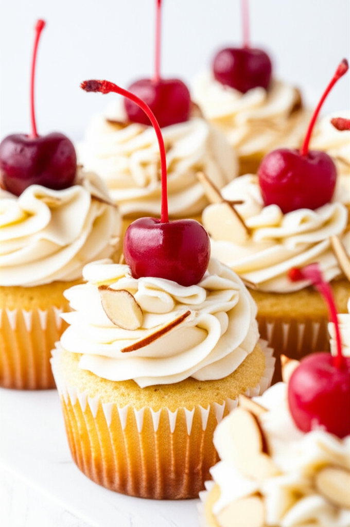 Cherry and almond cupcakes