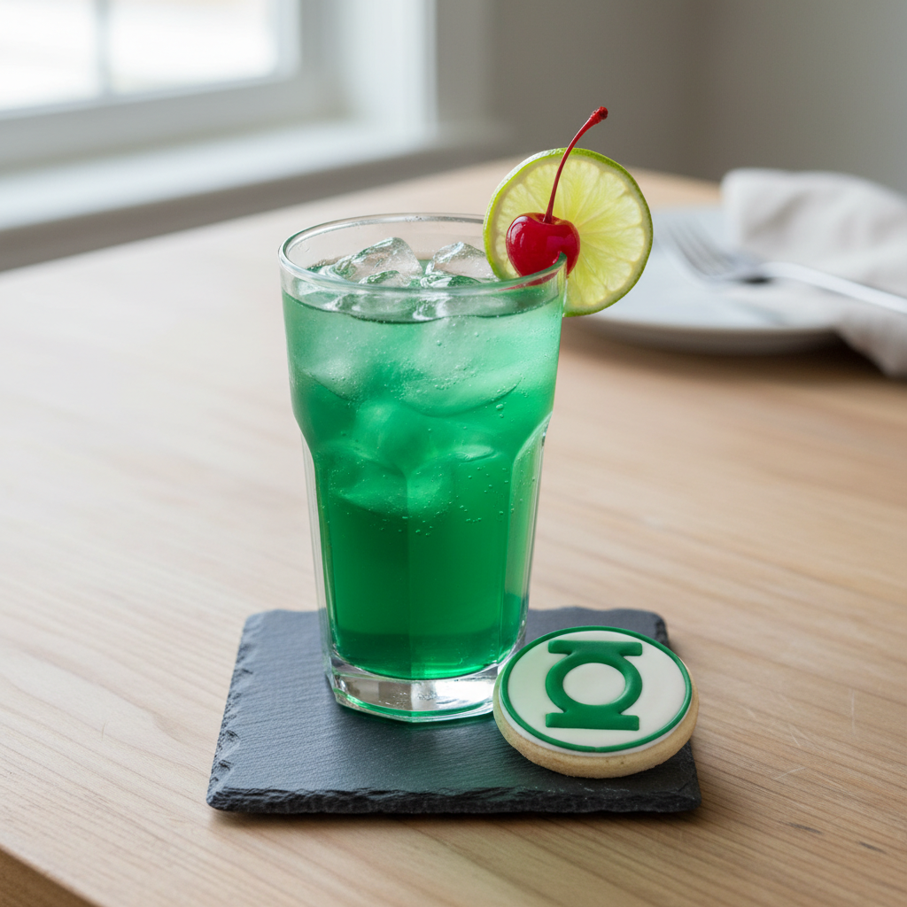 Green Lantern Cocktail Close-up