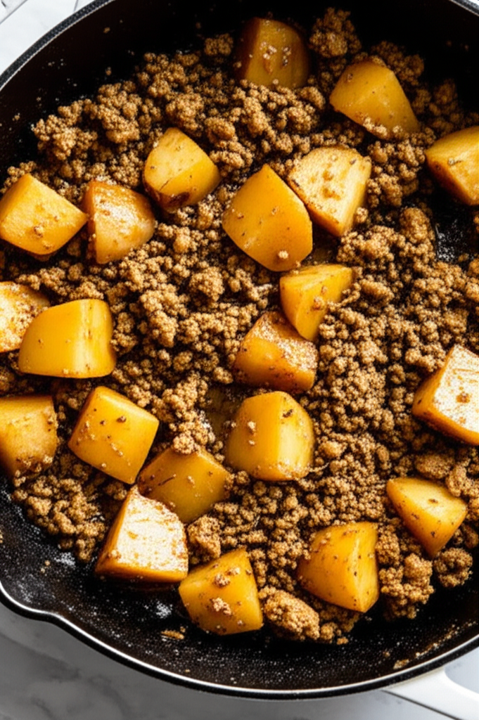 Korean-style ground turkey dish in a bowl with rice and vegetables