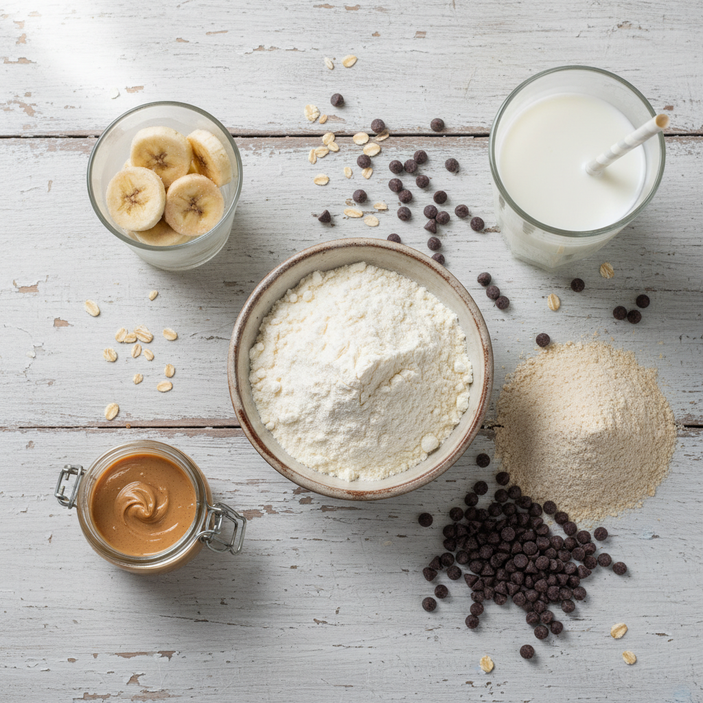 Ingredients for Cookie Dough Protein Shake