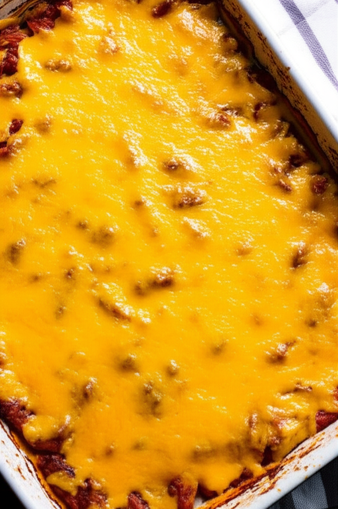 Hamburger Potato Casserole dish served on plate