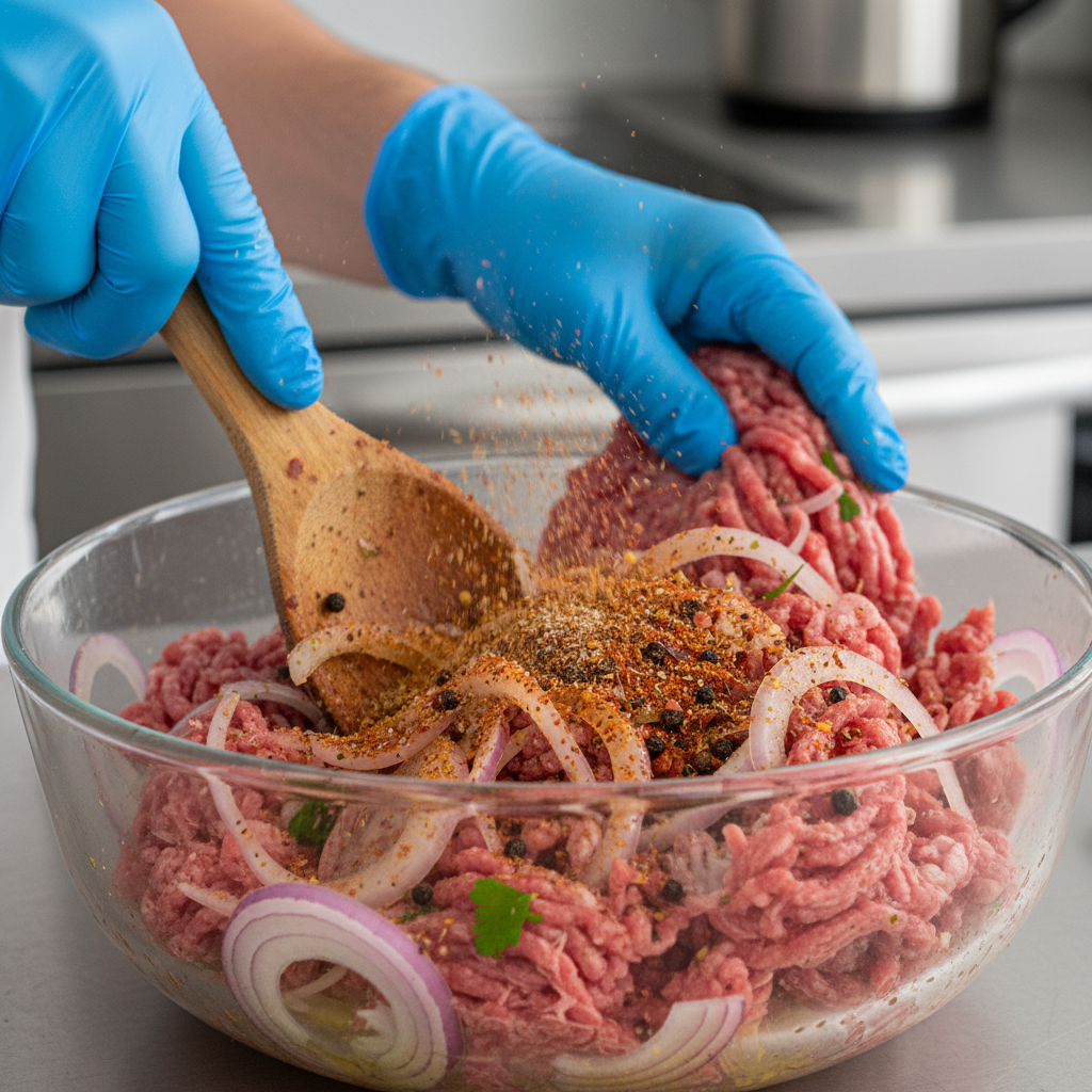 Cooking hamburger steaks in skillet
