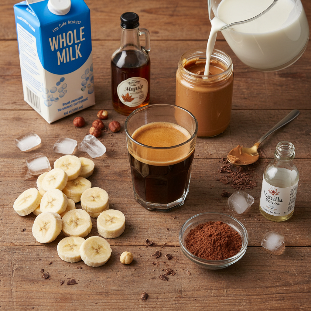 Ingredients for Hazelnut Mocha Smoothie