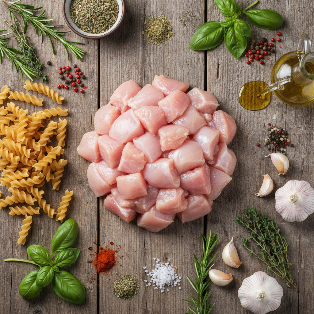 Ingredients for Healthy Garlic Parmesan Chicken Pasta