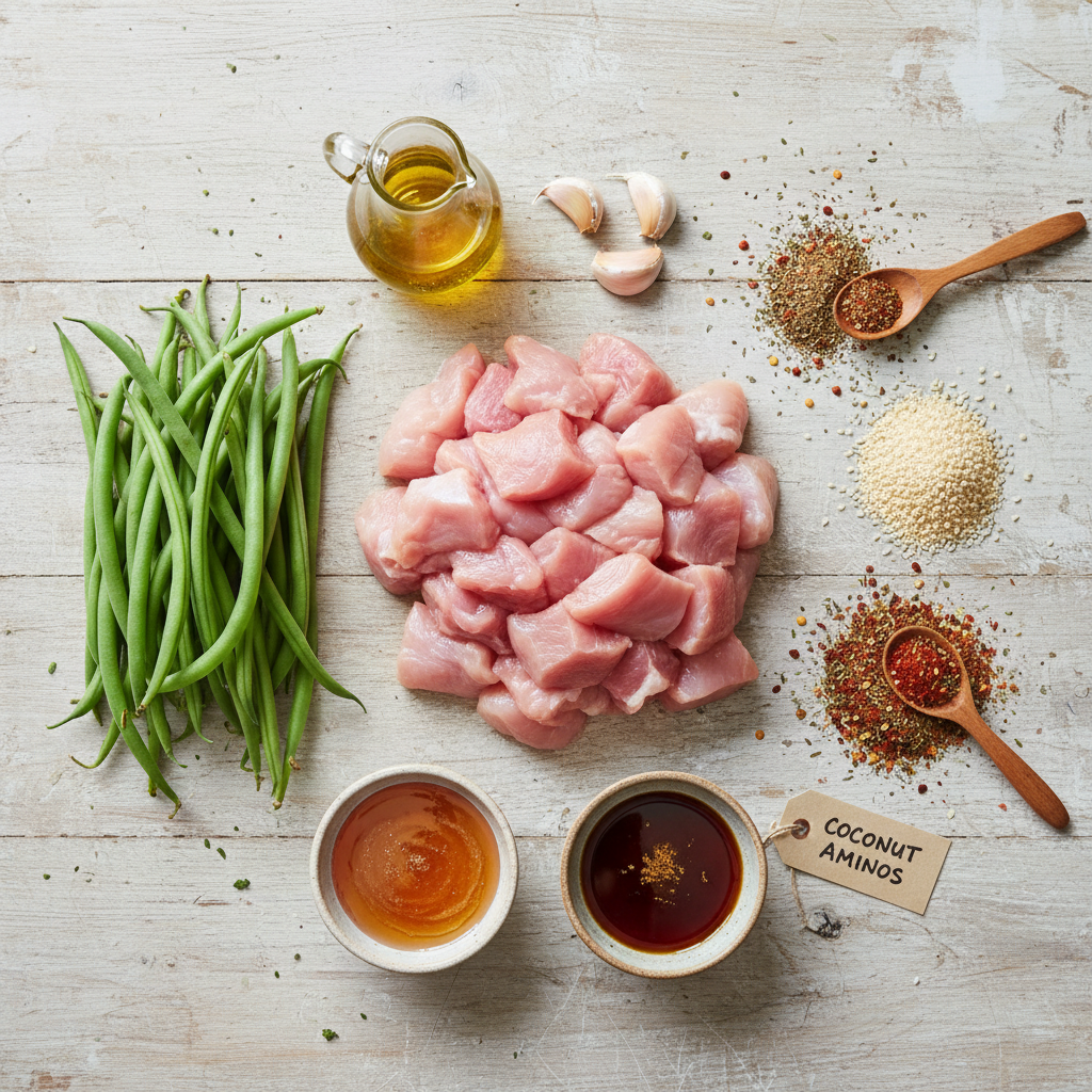 Organized ingredients for sesame chicken recipe neatly arranged