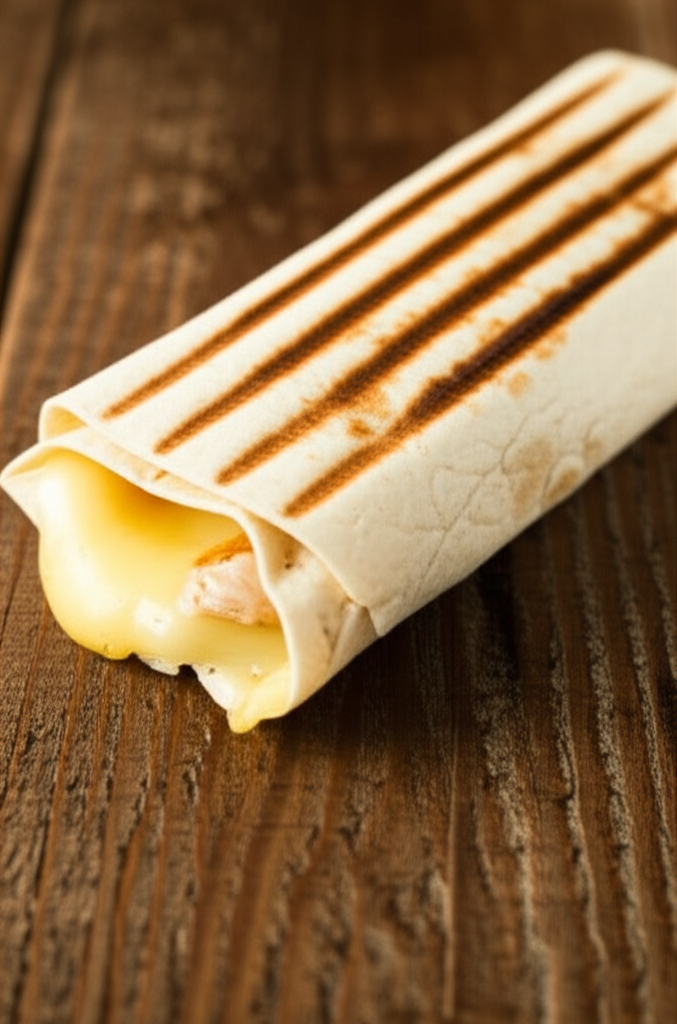 Tuna Melt Wrap served on a plate