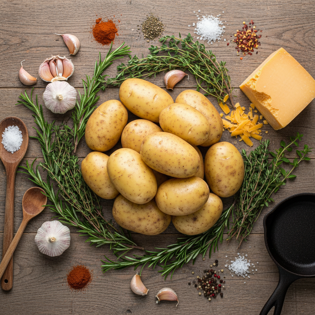 Ingredients for Cheddar Garlic Herb Potato Soup
