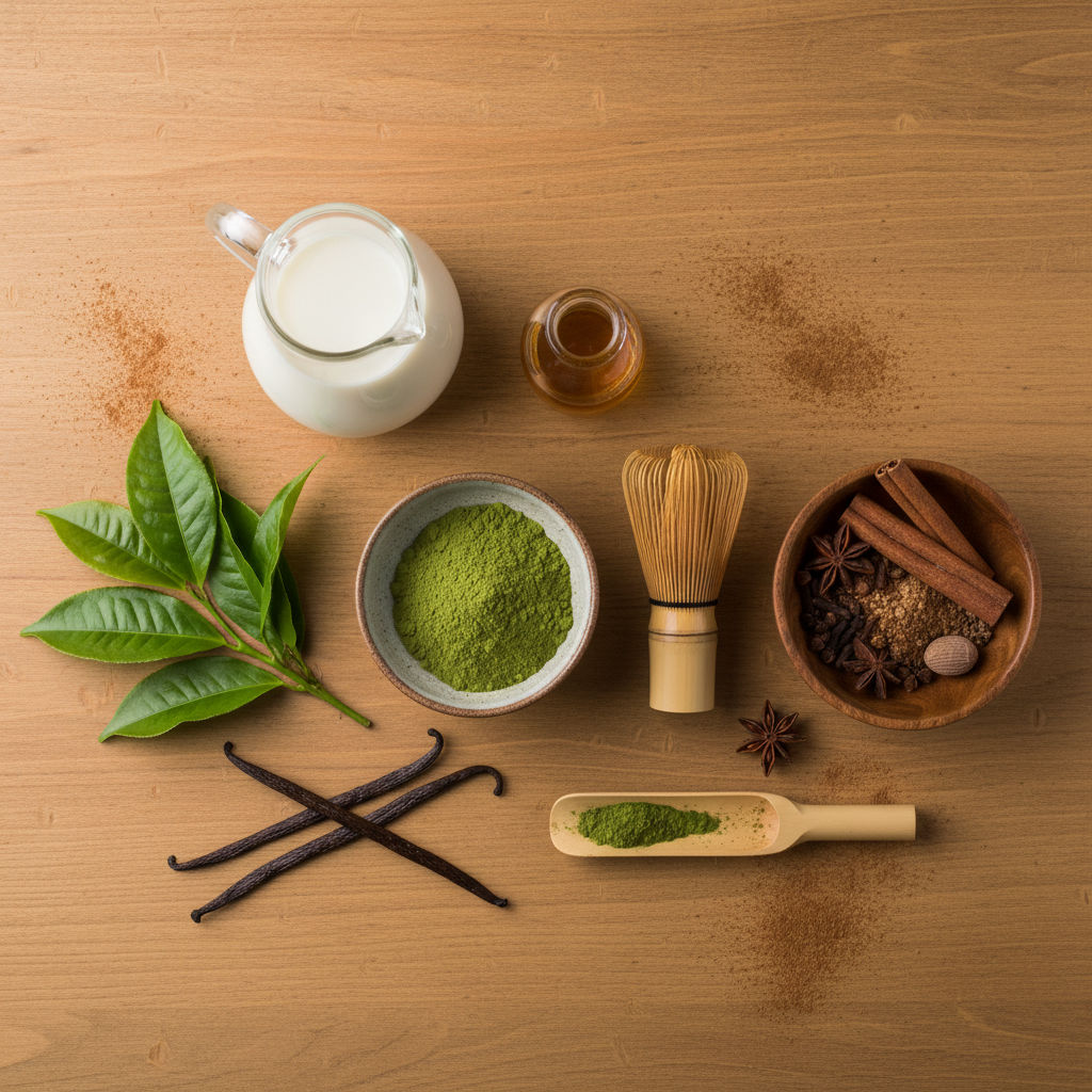 Variety of Dunkin' matcha lattes