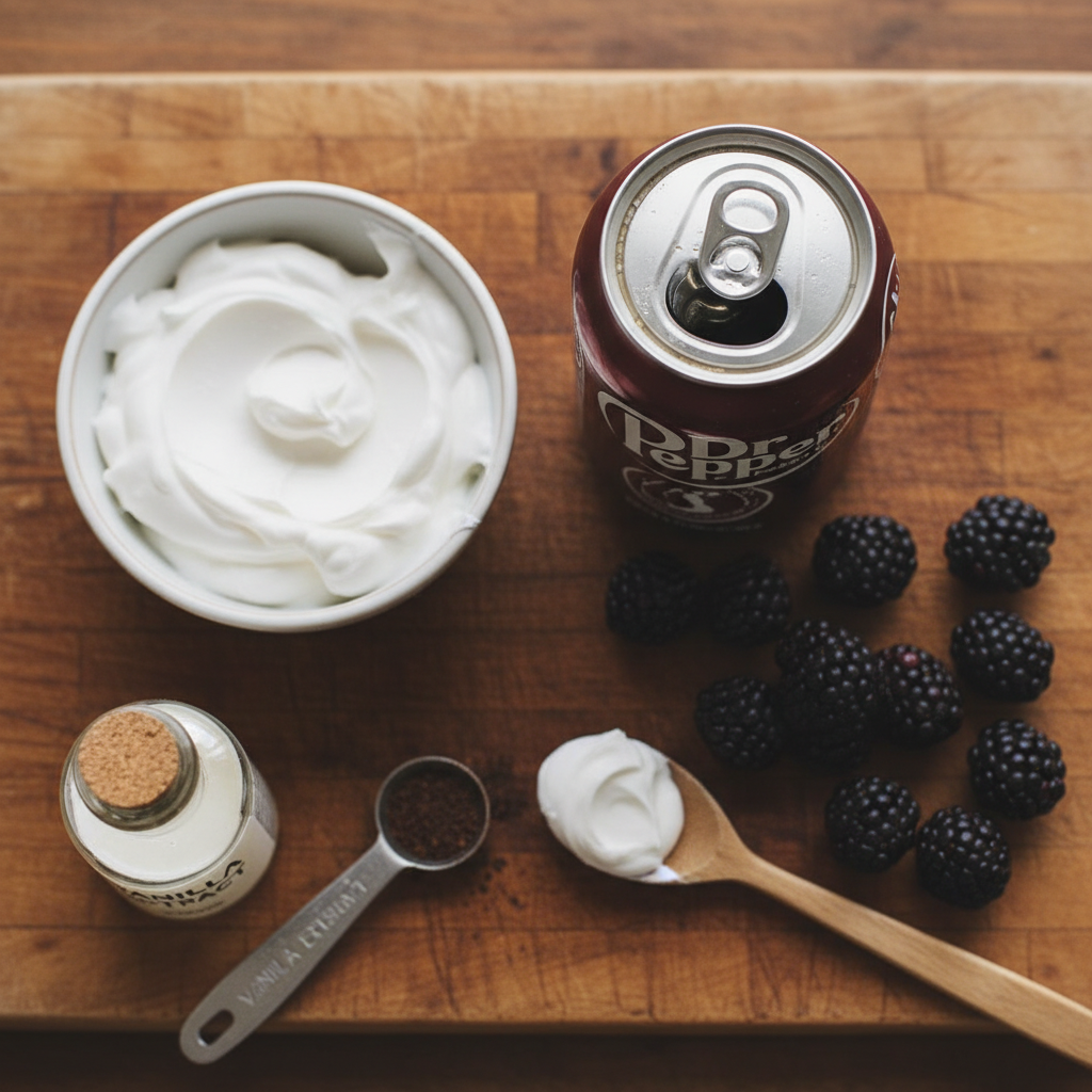 Ingredients for Midnight Malibu Dirty Soda