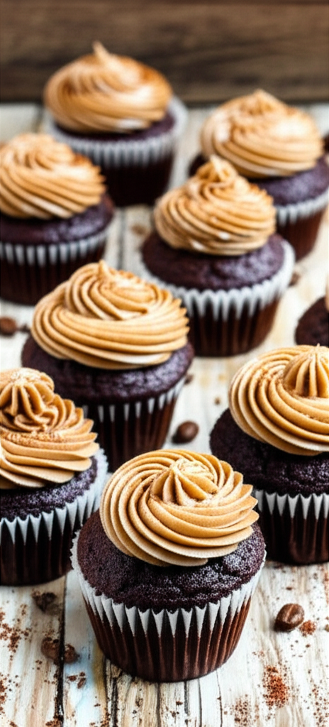 Chocolate coffee cupcakes with mocha buttercream