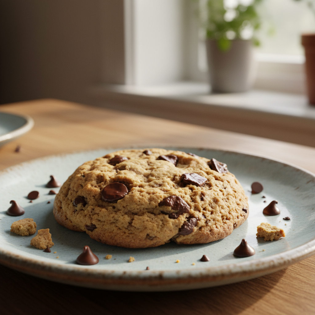 Baked banana chocolate chip cookies