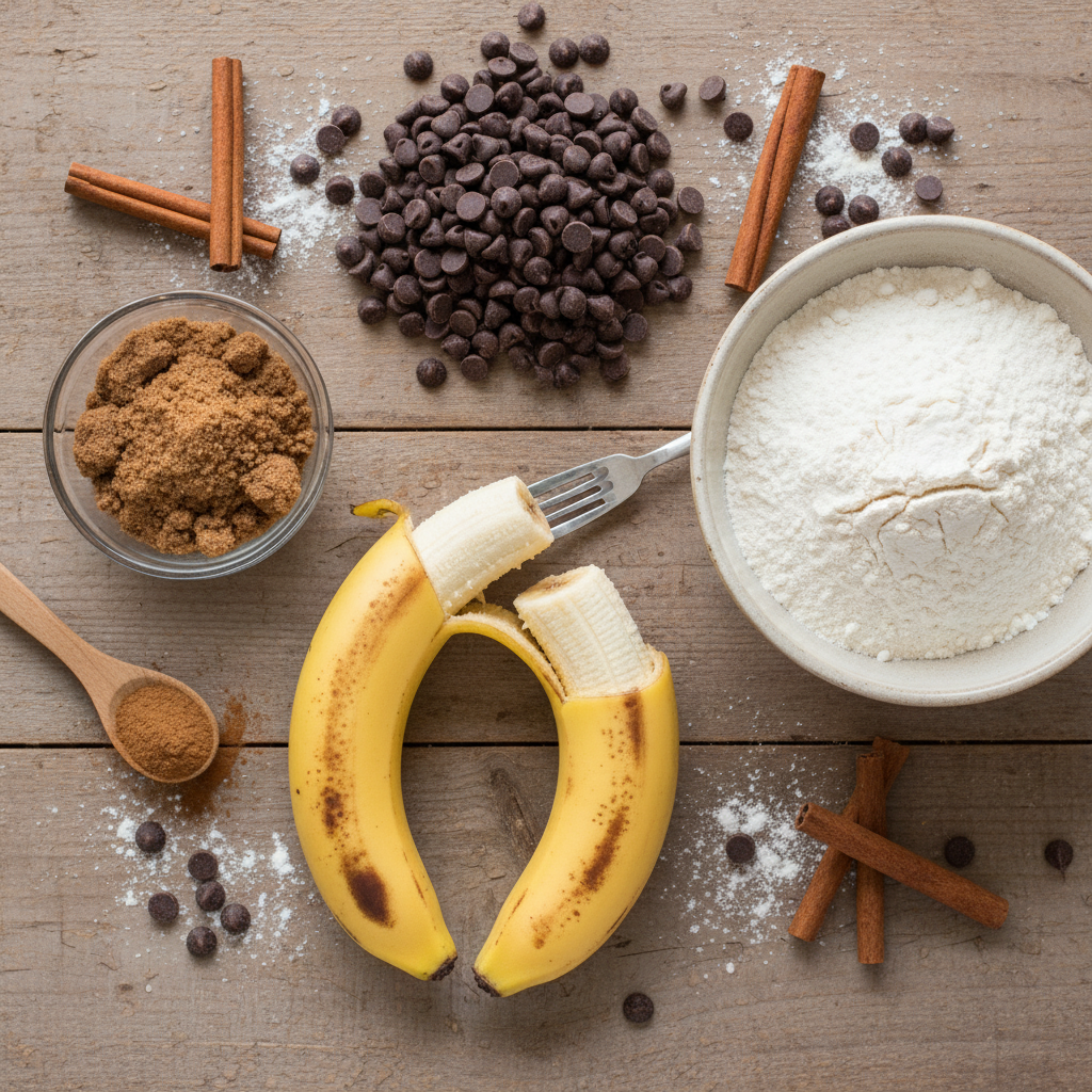 Ingredients for banana bread cookies