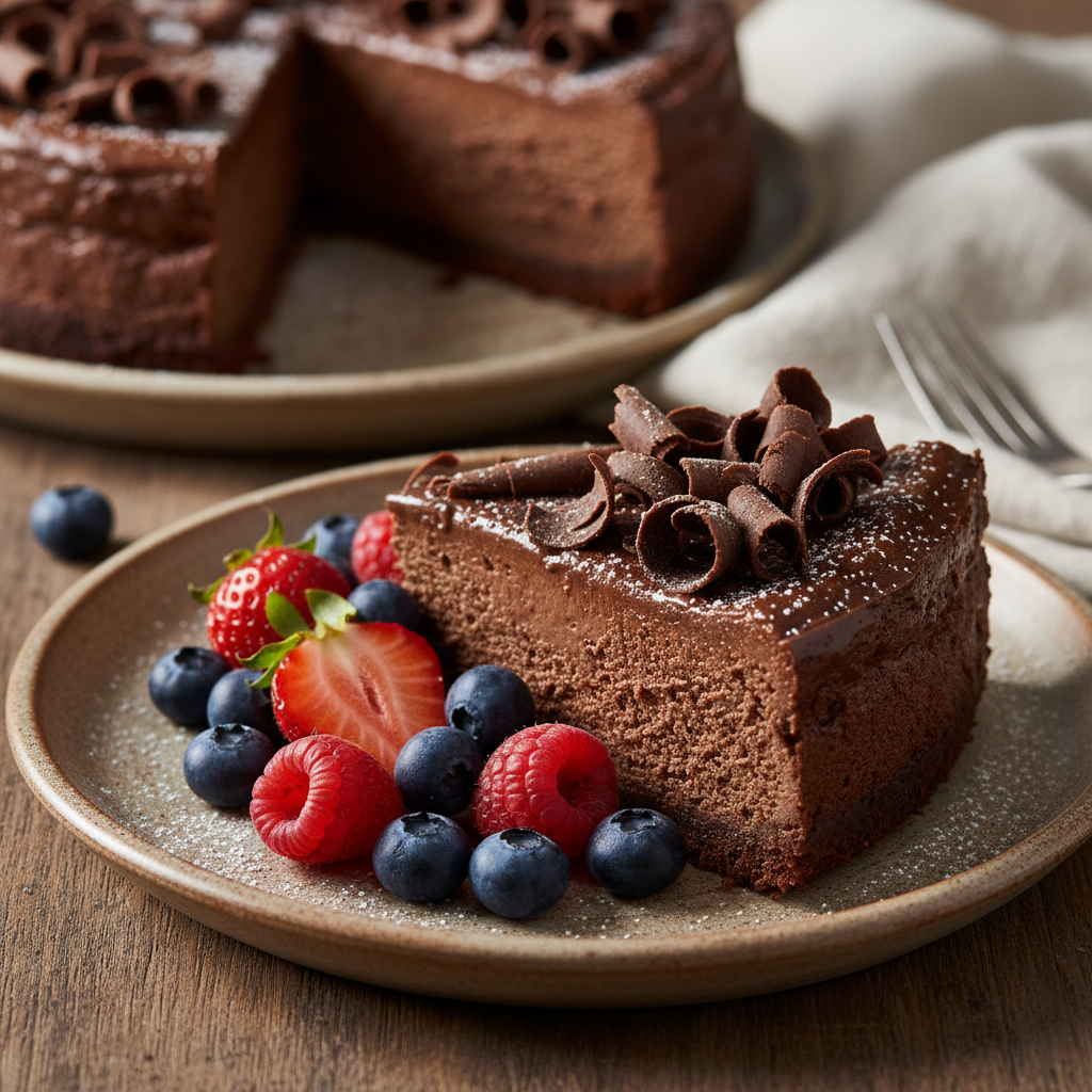Serving and storing Chocolate Cottage Cheese Cheesecake