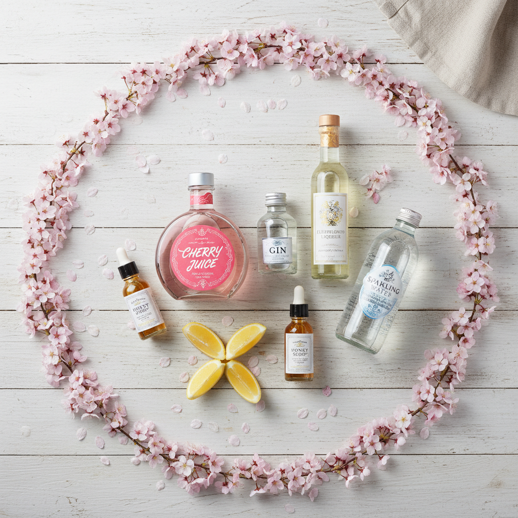 Ingredients for Cherry Blossom Fizz