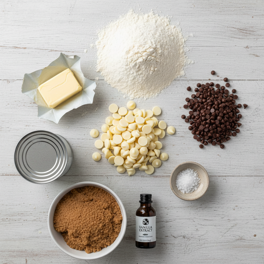 Ingredients for cookie dough fudge
